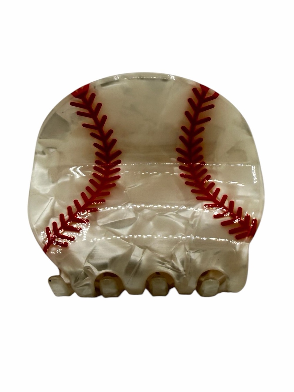 Large Acrylic Baseball Hair Clip New